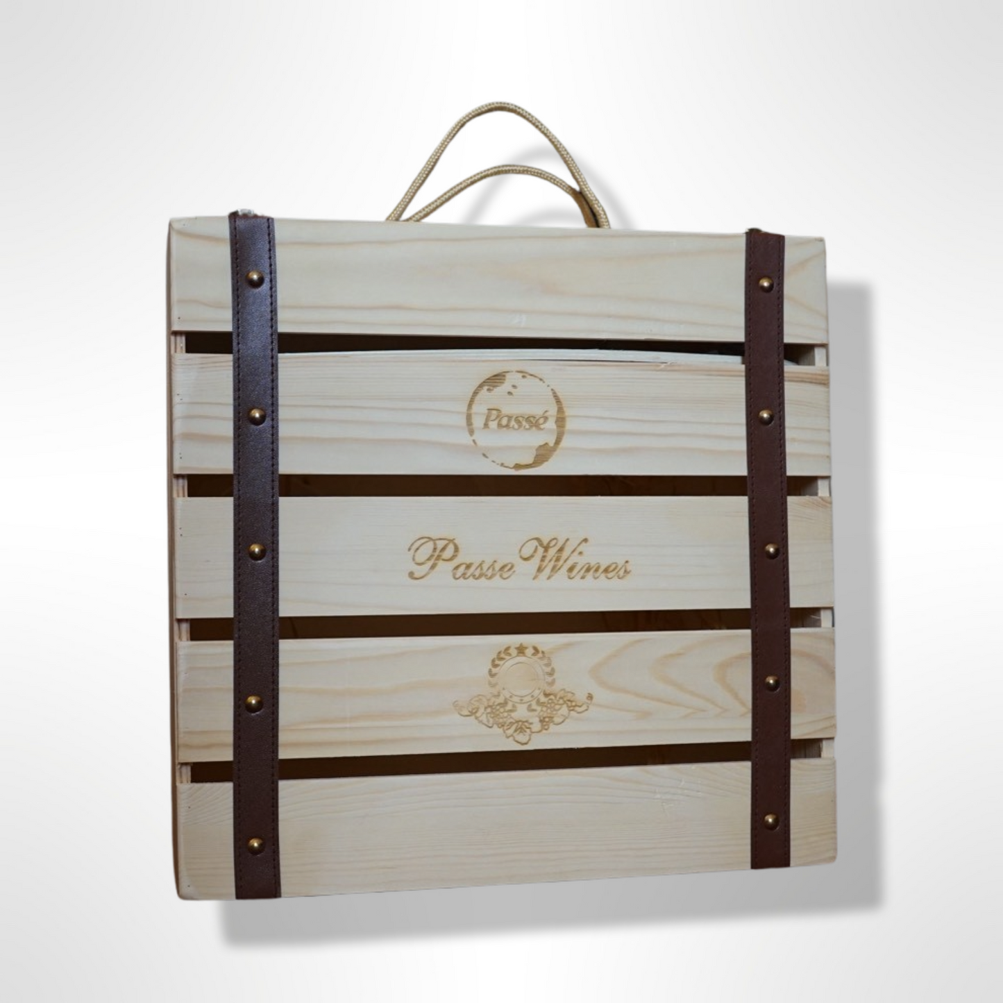 Branded Wooden Wine Suitcase 4 bottles