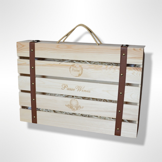 Branded Wooden Wine Suitcase 6 bottles