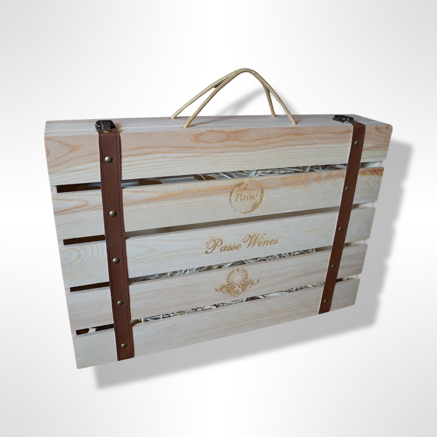 Branded Wooden Wine Suitcase 6 bottles