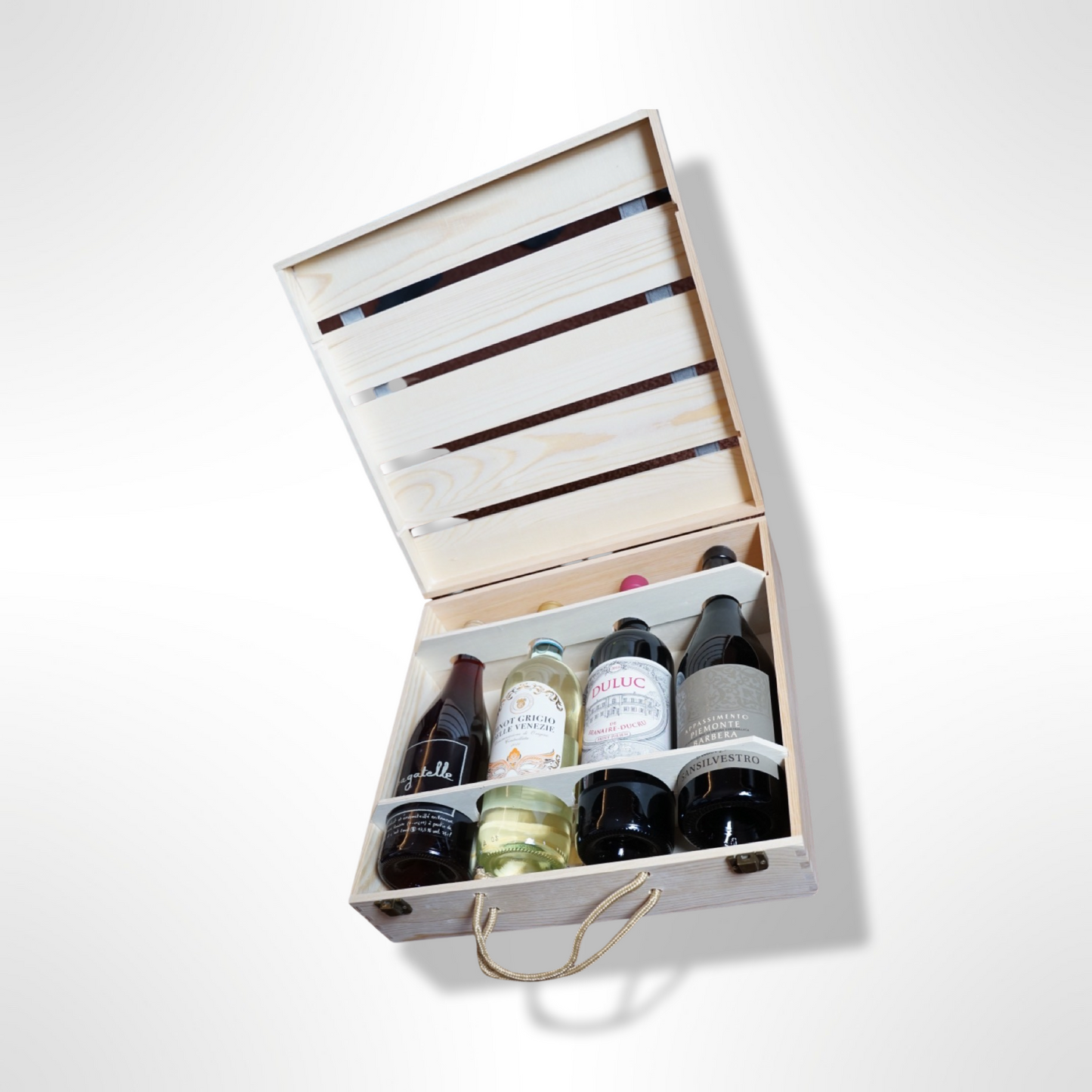 Branded Wooden Wine Suitcase 4 bottles