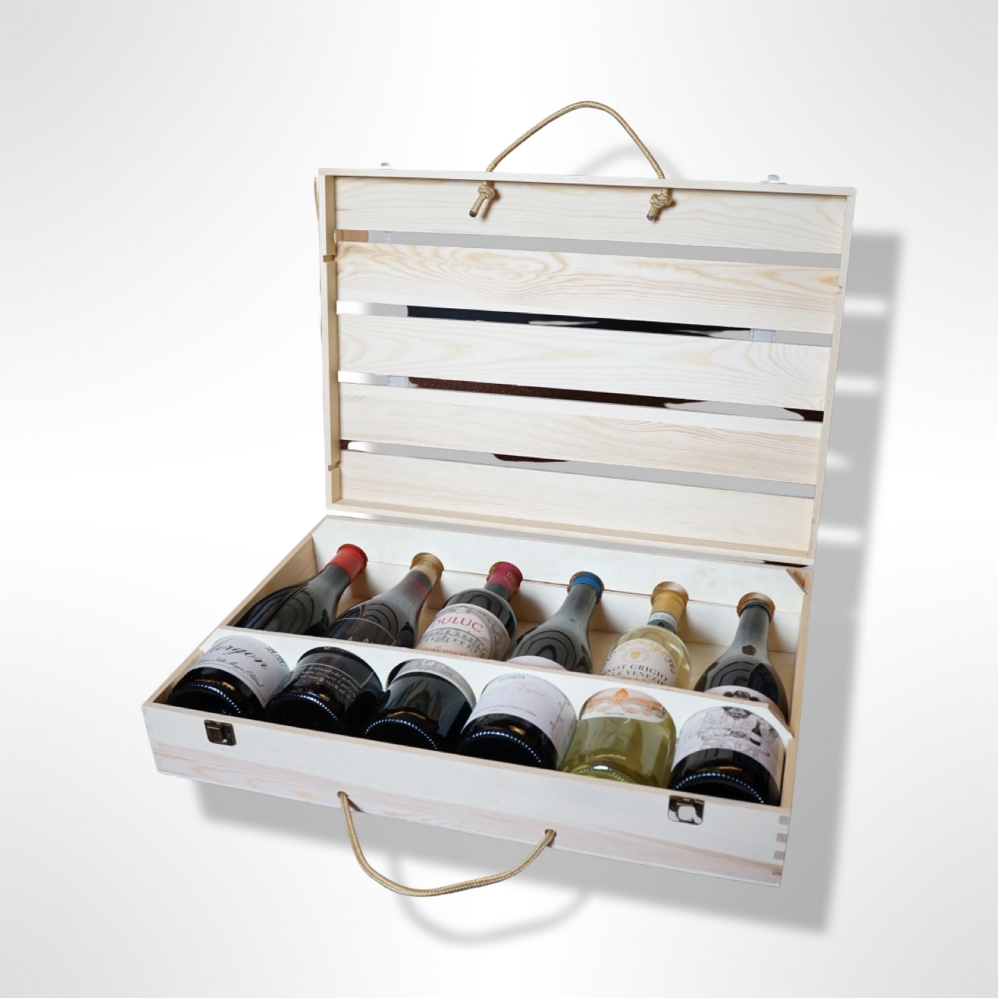 Branded Wooden Wine Suitcase 6 bottles