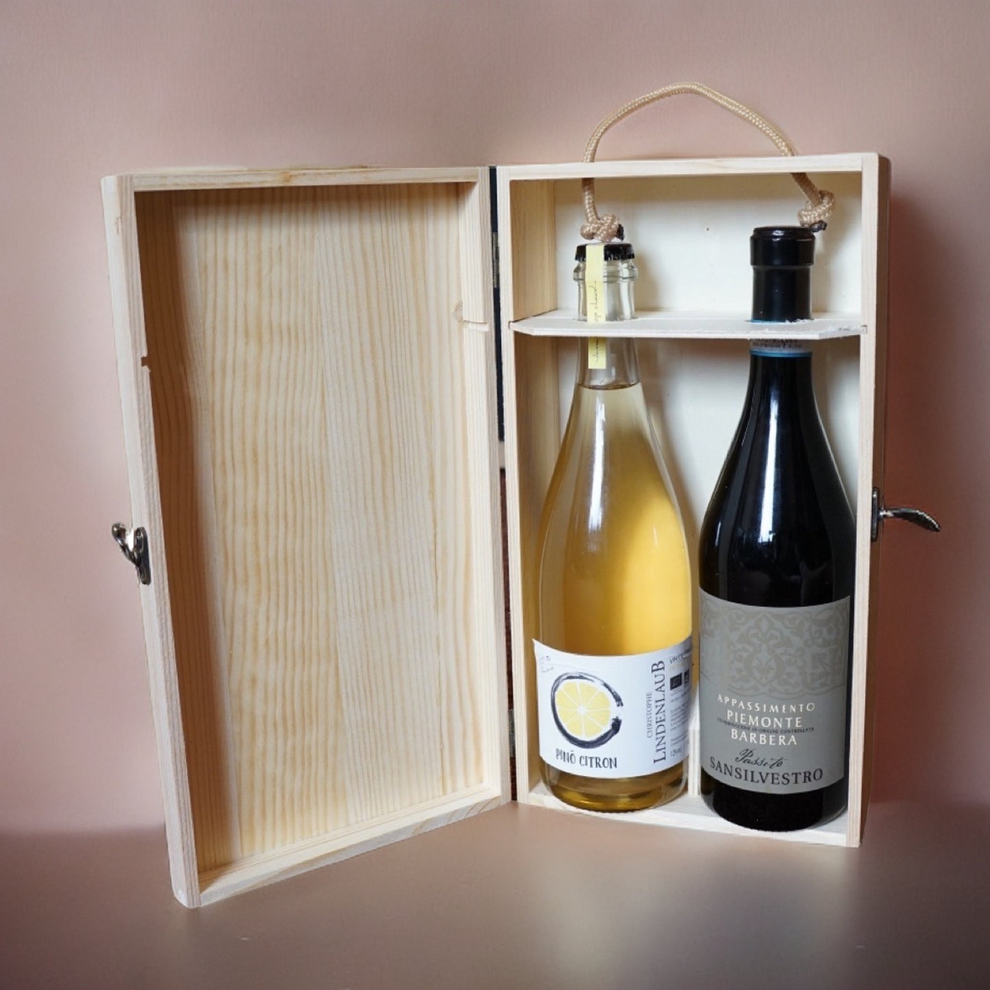 Branded Wooden Wine Box 2 bottles