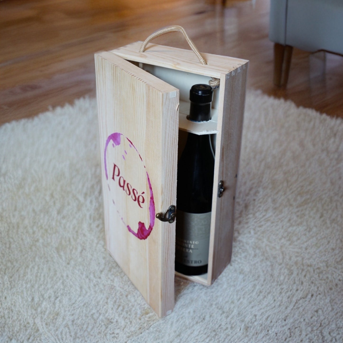 Branded Wooden Wine Box 2 bottles