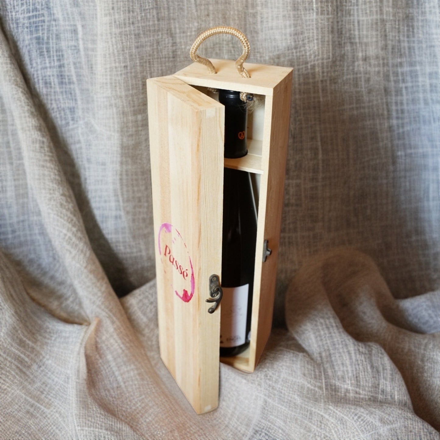 Branded Wooden Wine Box 1 bottle