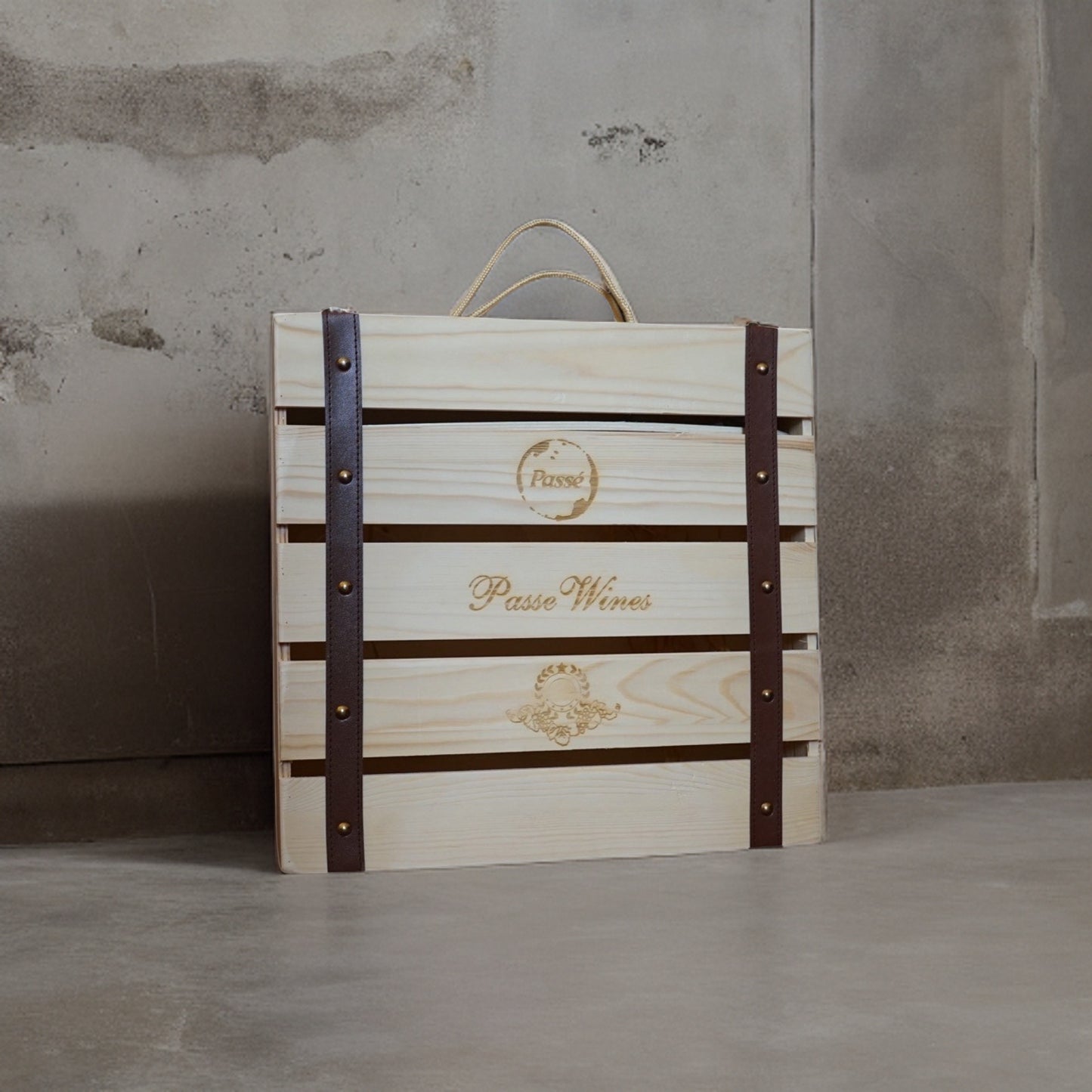 Branded Wooden Wine Suitcase 4 bottles