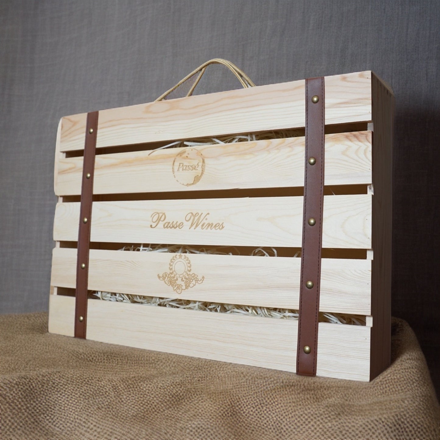 Branded Wooden Wine Suitcase 6 bottles